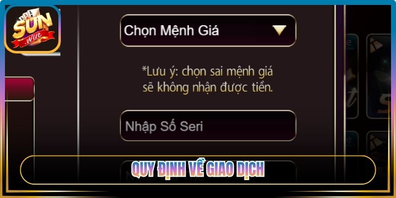 Quy định về giao dịch