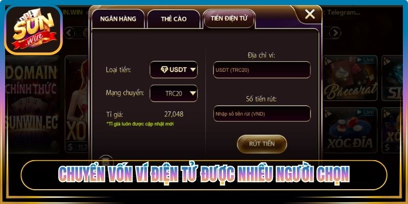 Chuyển vốn ví điện tử được nhiều người chọn