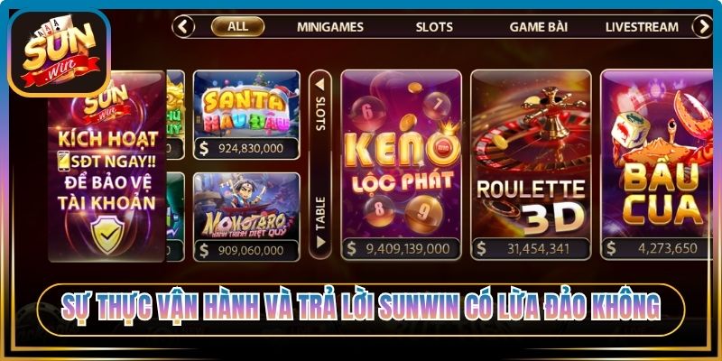 Sự thực vận hành và trả lời Sunwin có lừa đảo không